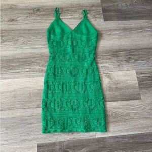 NWT Olive & Oak green crochet knit dress XS